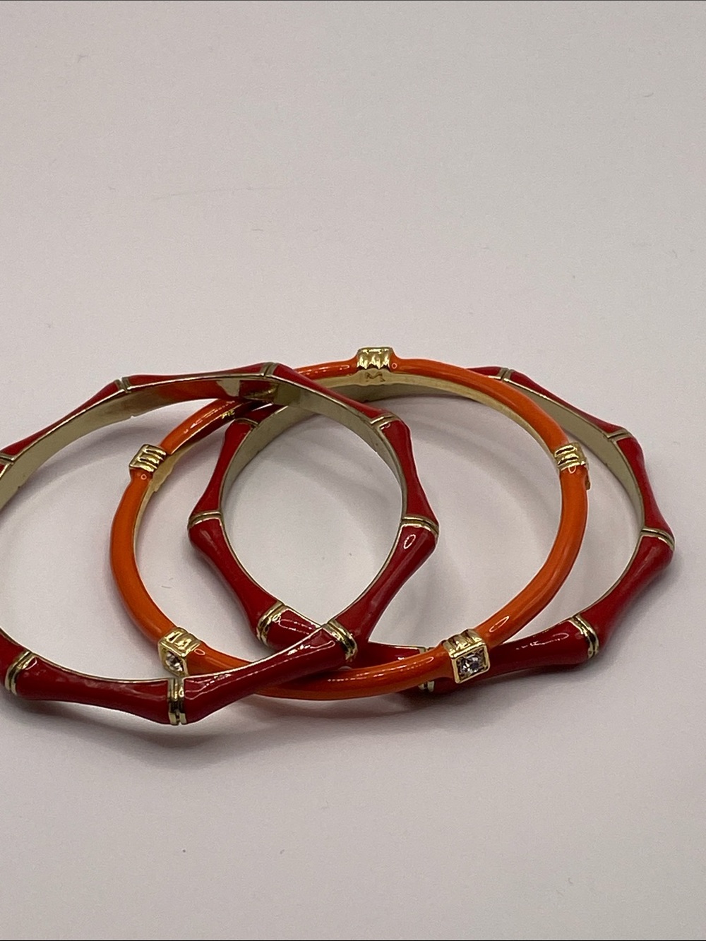 Set of 3 Red/Orange Enamel Bangles
